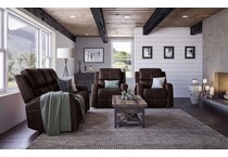 lorain ii dark brown power leather reclining loveseat   