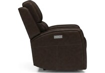 lorain ii dark walnut power leather recliner   