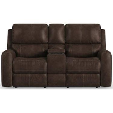 LORAIN II LEATHER POWER RECLINING LOVESEAT BY FLEXSTEEL