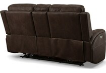 lorain ii dark walnut power leather reclining loveseat   