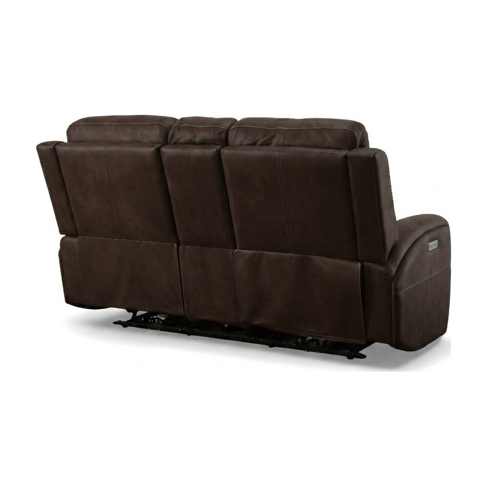 lorain ii dark walnut power leather reclining loveseat   