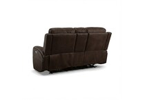 lorain ii dark walnut power leather reclining loveseat   