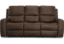 lorain ii dark walnut power leather reclining loveseat   