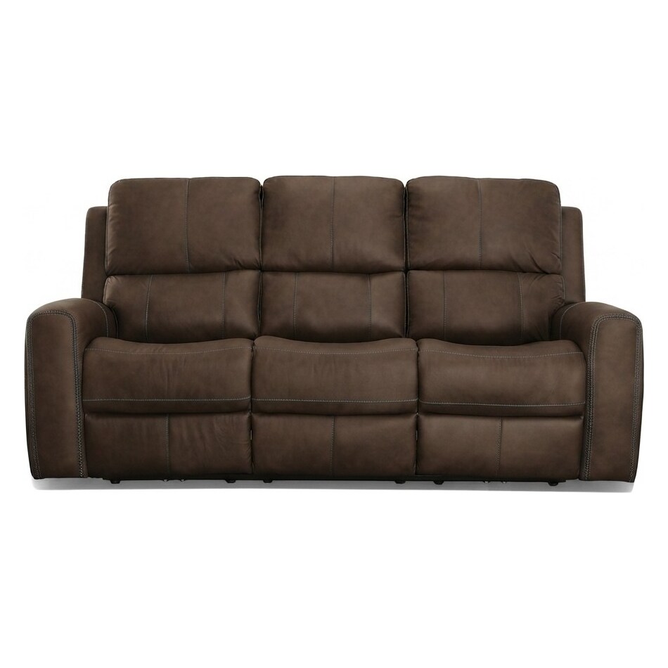 lorain ii dark walnut power leather reclining loveseat   