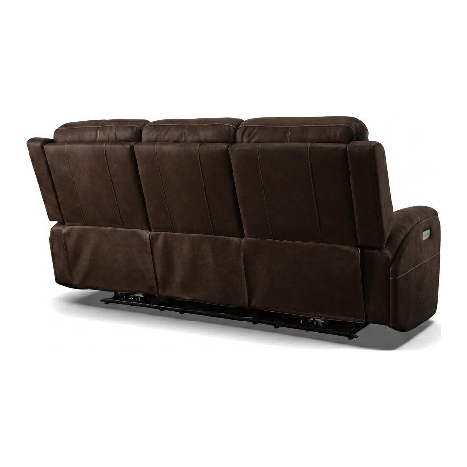 lorain ii dark walnut power leather reclining loveseat   