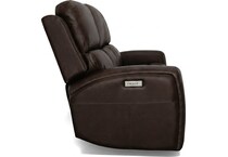 lorain ii dark walnut power leather reclining loveseat   