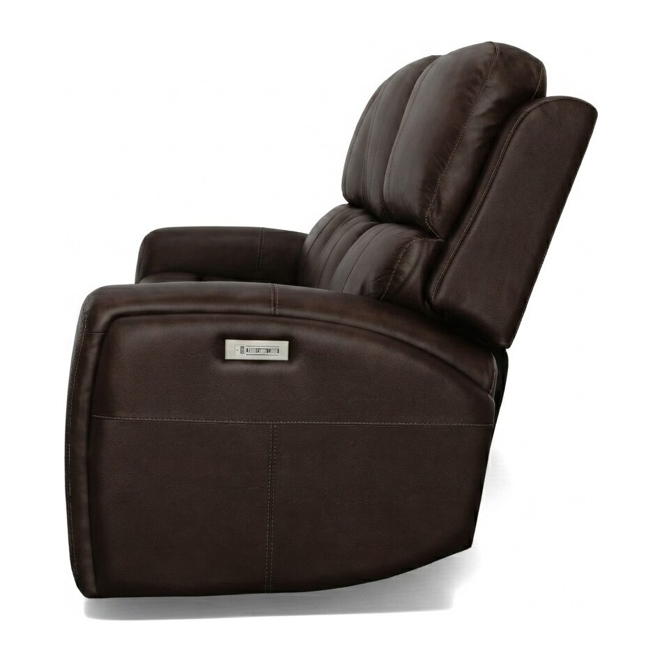 lorain ii dark walnut power leather reclining loveseat   