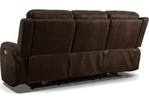 lorain ii dark walnut power leather reclining loveseat   
