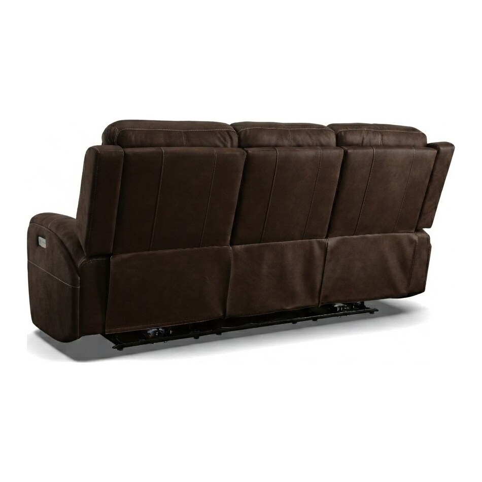 lorain ii dark walnut power leather reclining loveseat   