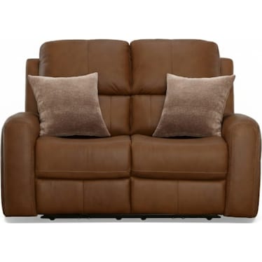 LORAIN LEATHER MATCH POWER RECLINING LOVESEAT BY FLEXSTEEL
