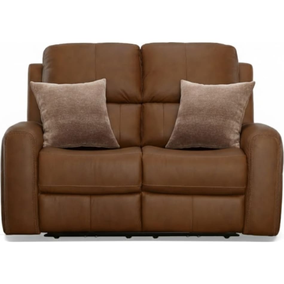 lorain brown power leather reclining loveseat   
