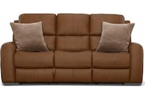 lorain brown power leather reclining loveseat   