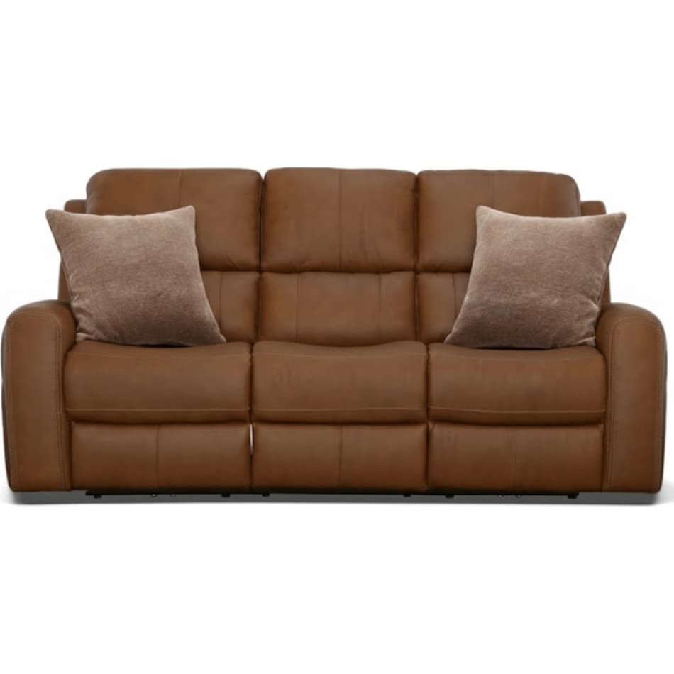 lorain brown power leather reclining loveseat   