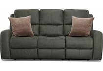 lorain gray power leather reclining loveseat   
