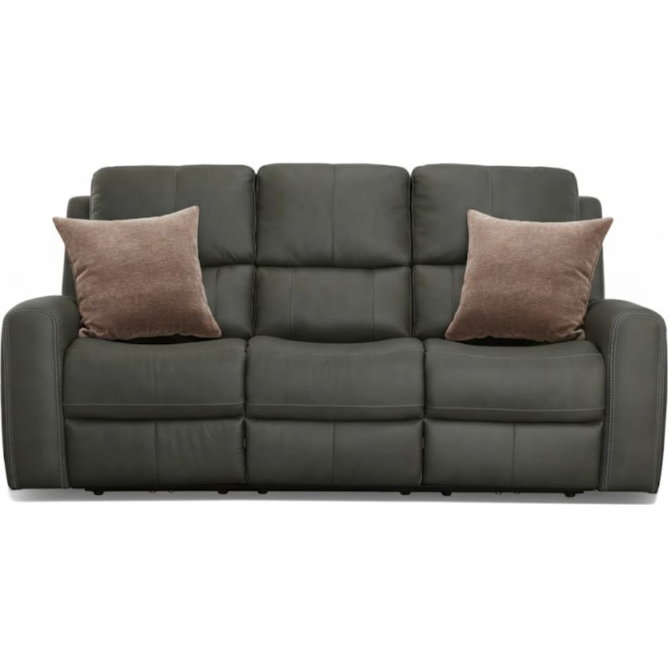 lorain gray power leather reclining loveseat   