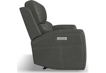 lorain gray power leather reclining loveseat   