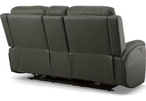 lorain gray power leather reclining loveseat   