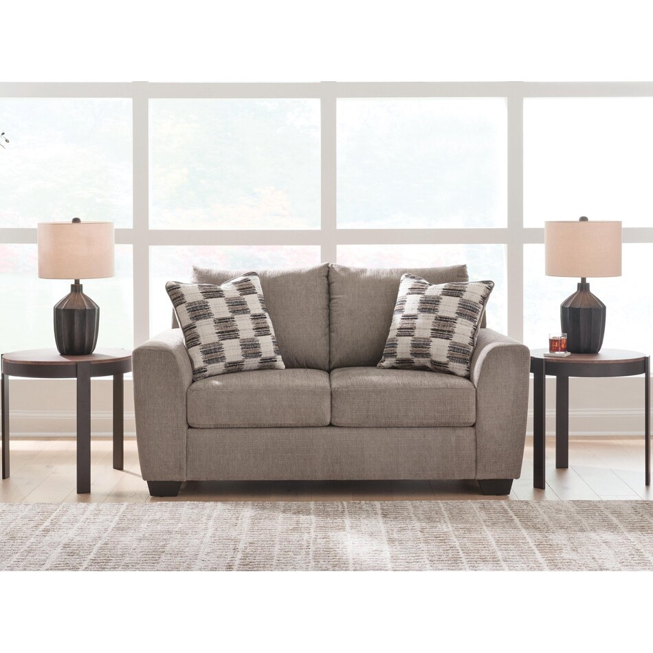 loreo truffle loveseat   