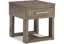 loyaska grayish brown end table   