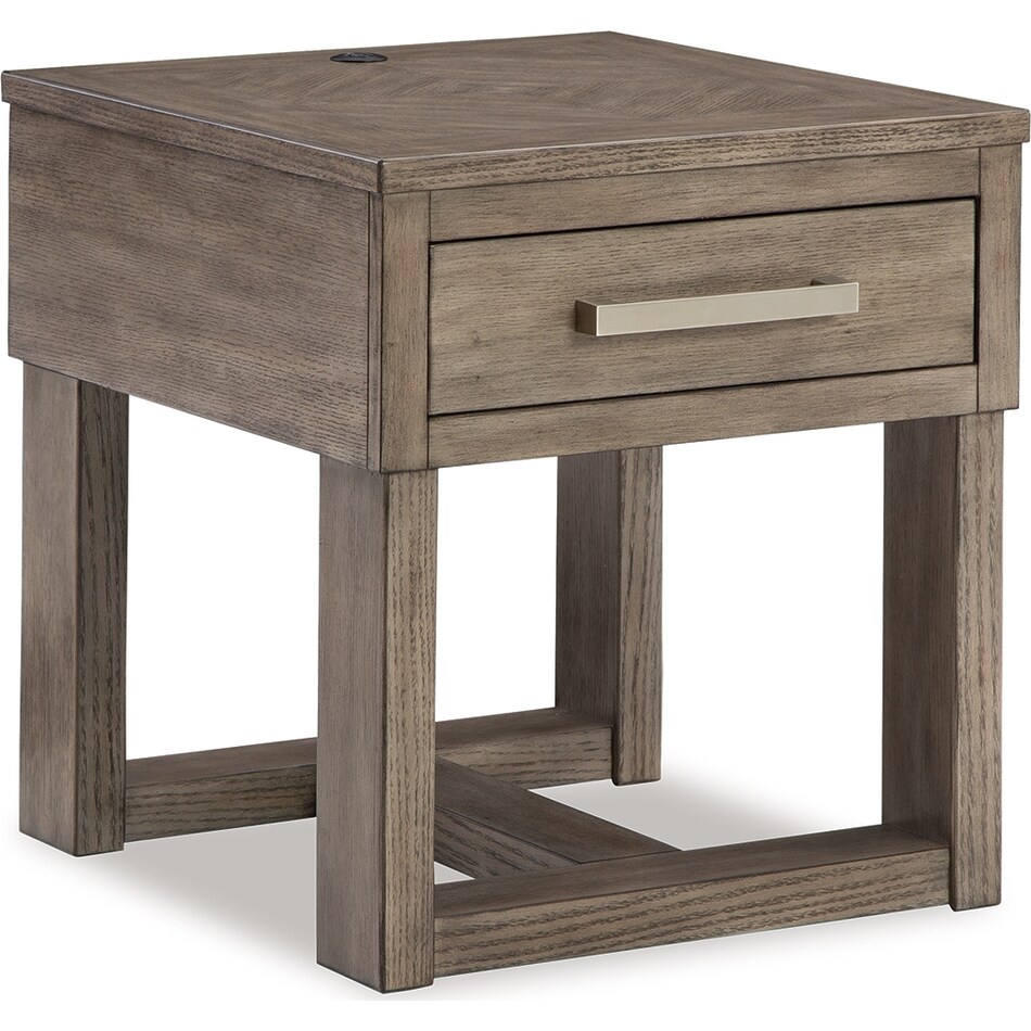 loyaska grayish brown end table   