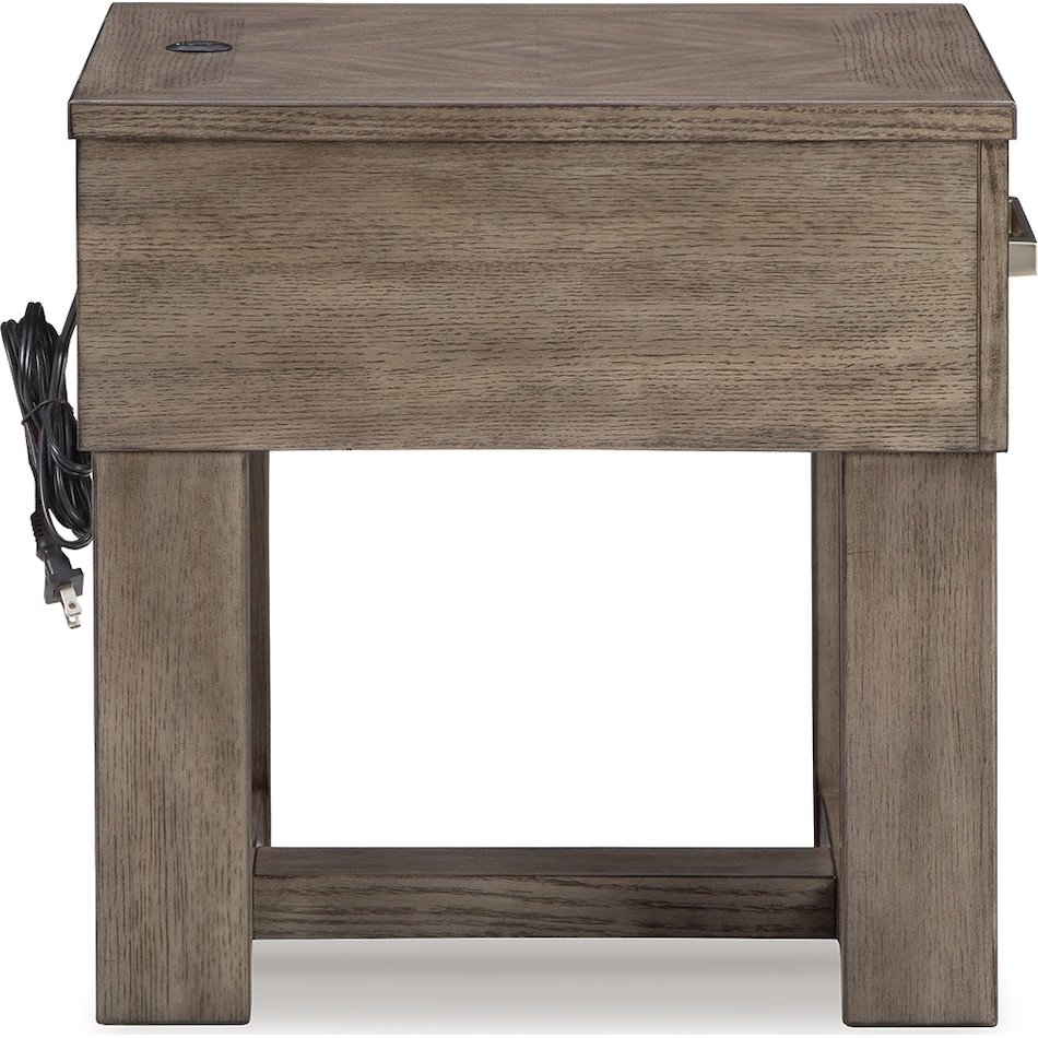 loyaska grayish brown end table   