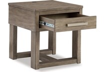loyaska grayish brown end table   
