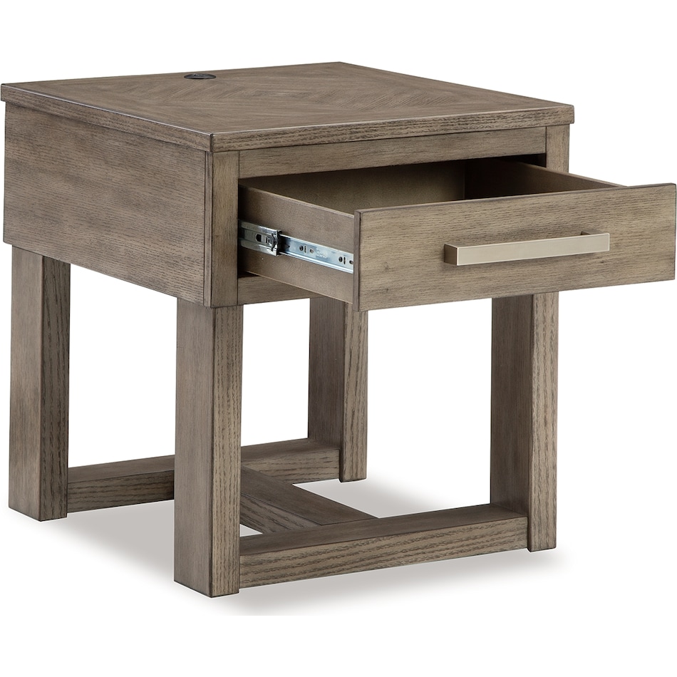 loyaska grayish brown end table   