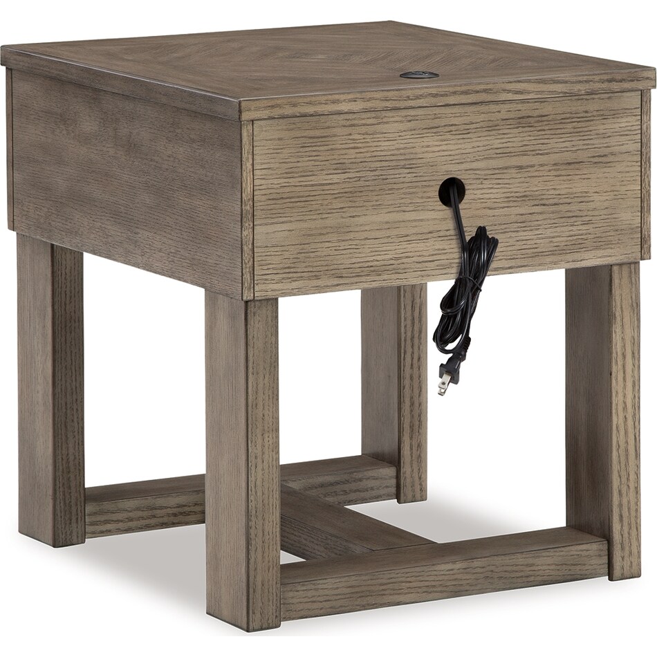 loyaska grayish brown end table   