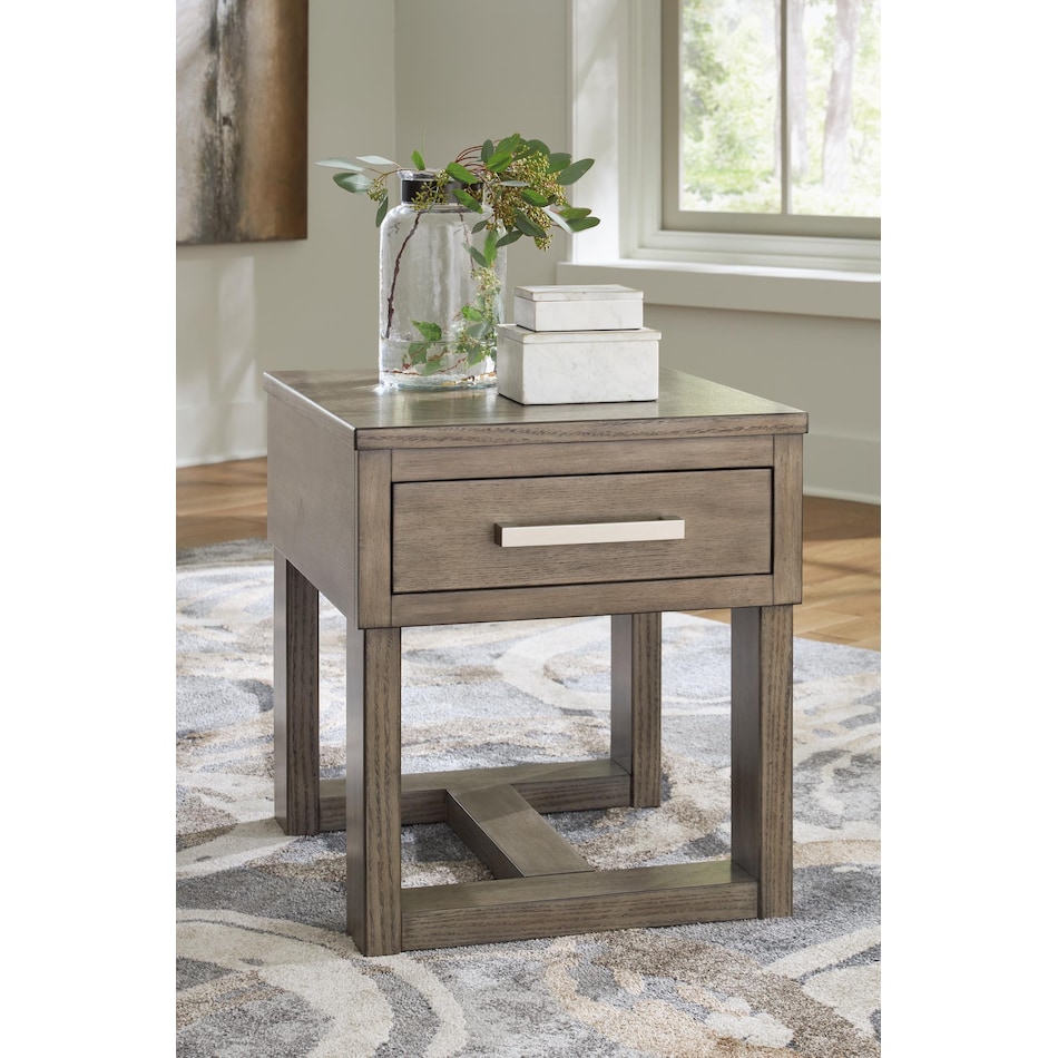 loyaska grayish brown end table   