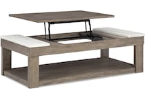 loyaska grayish brown white cocktail table lift top   