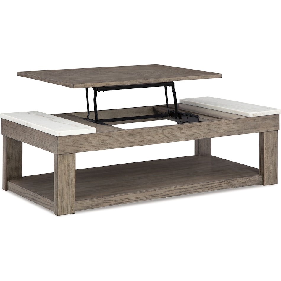 loyaska grayish brown white cocktail table lift top   