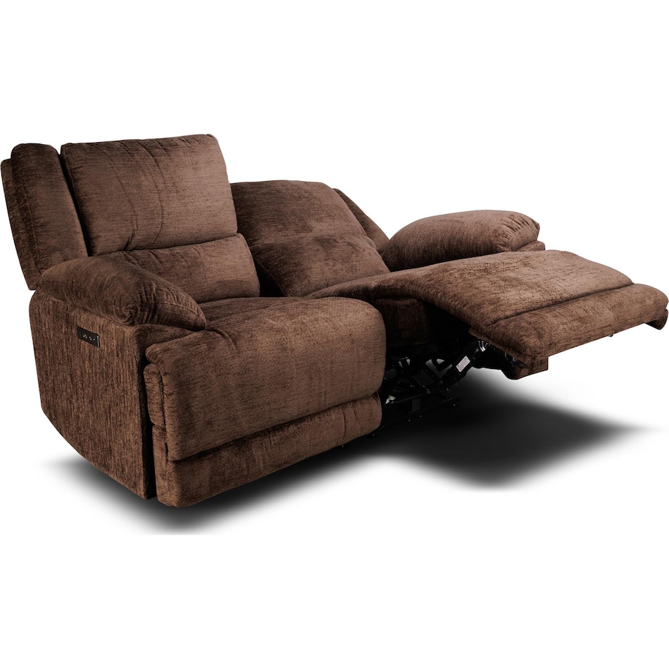 lucy brown power reclining loveseat   