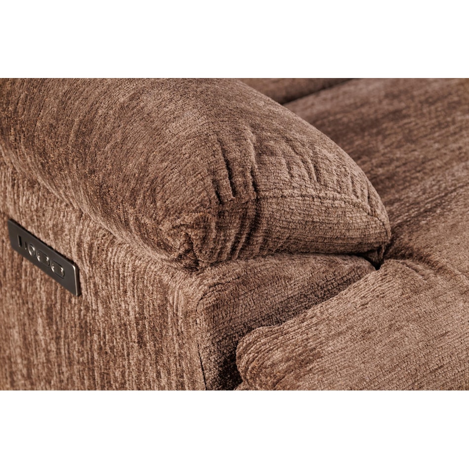 lucy brown power reclining loveseat   