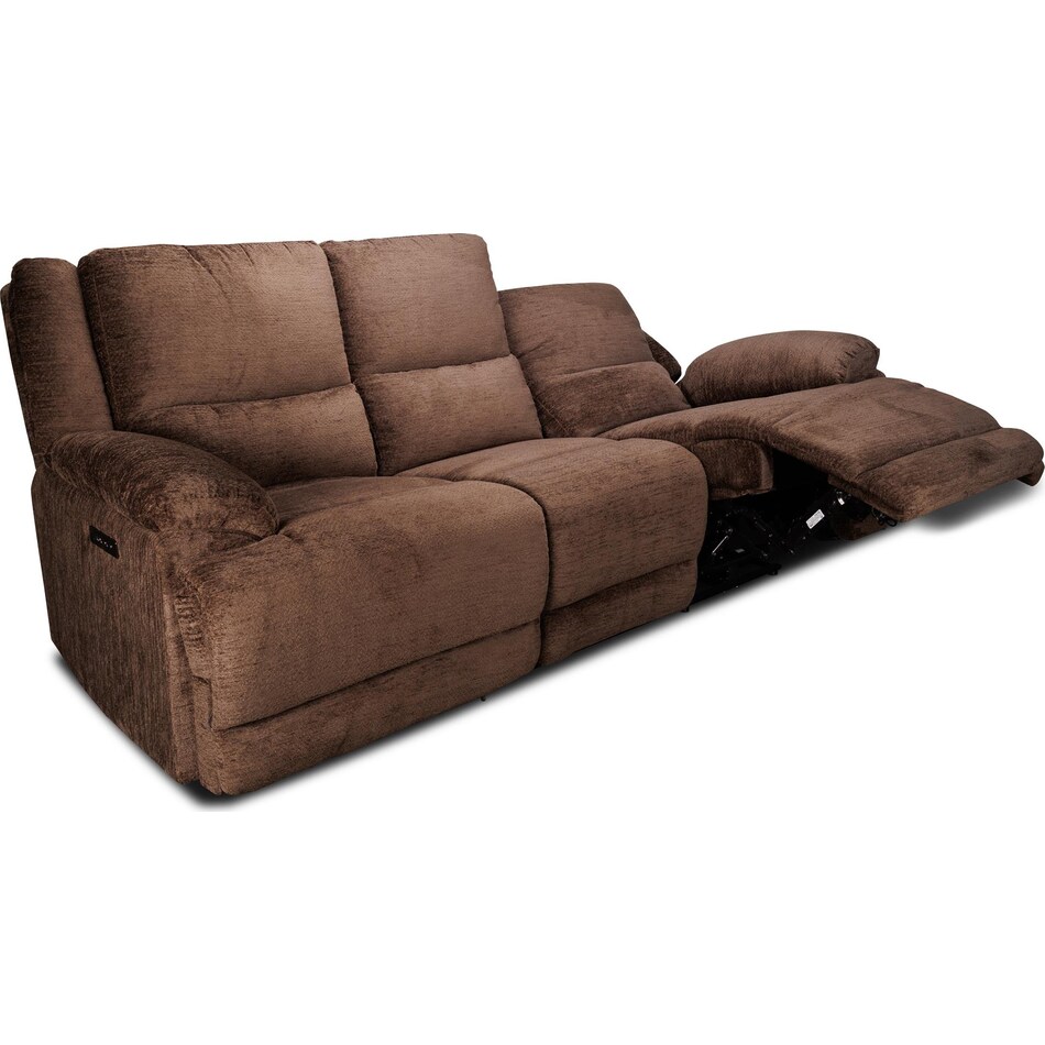 lucy brown power reclining sofa   