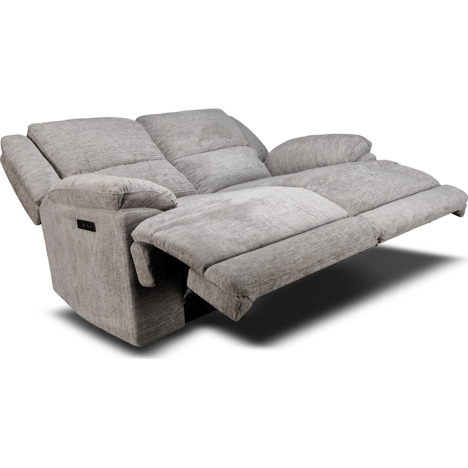 lucy grey power reclining loveseat   
