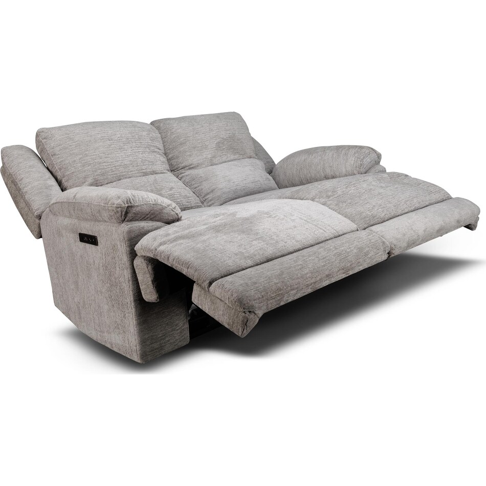 lucy grey power reclining loveseat   