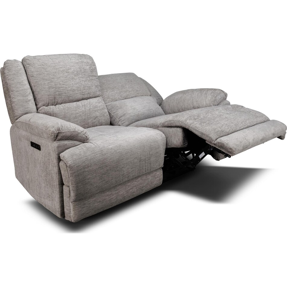 lucy grey power reclining loveseat   