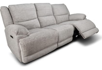 lucy grey power reclining sofa   