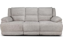 lucy grey power reclining sofa   