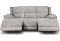 lucy grey power reclining sofa   