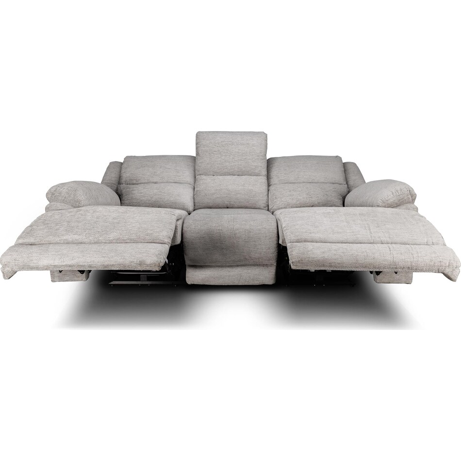 lucy grey power reclining sofa   