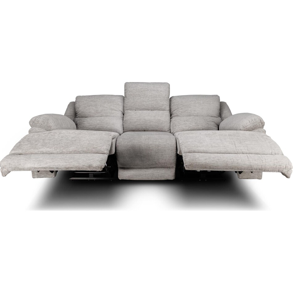 lucy grey power reclining sofa   