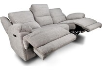 lucy grey power reclining sofa   