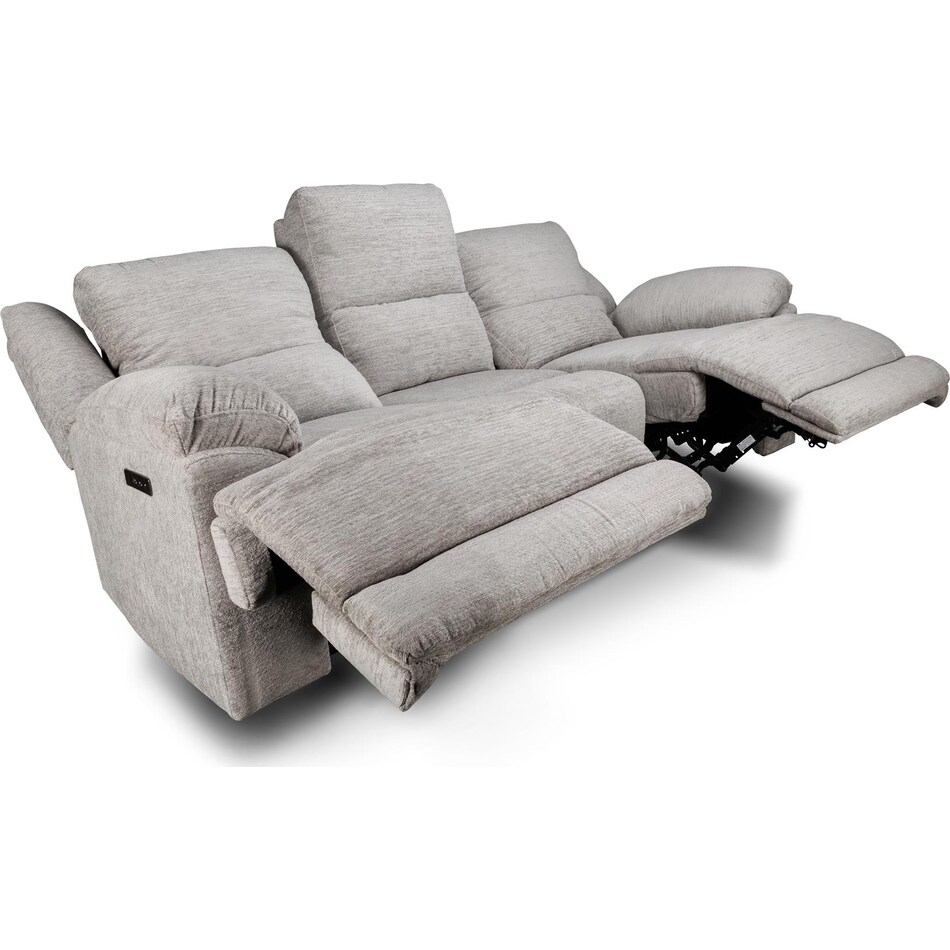 lucy grey power reclining sofa   