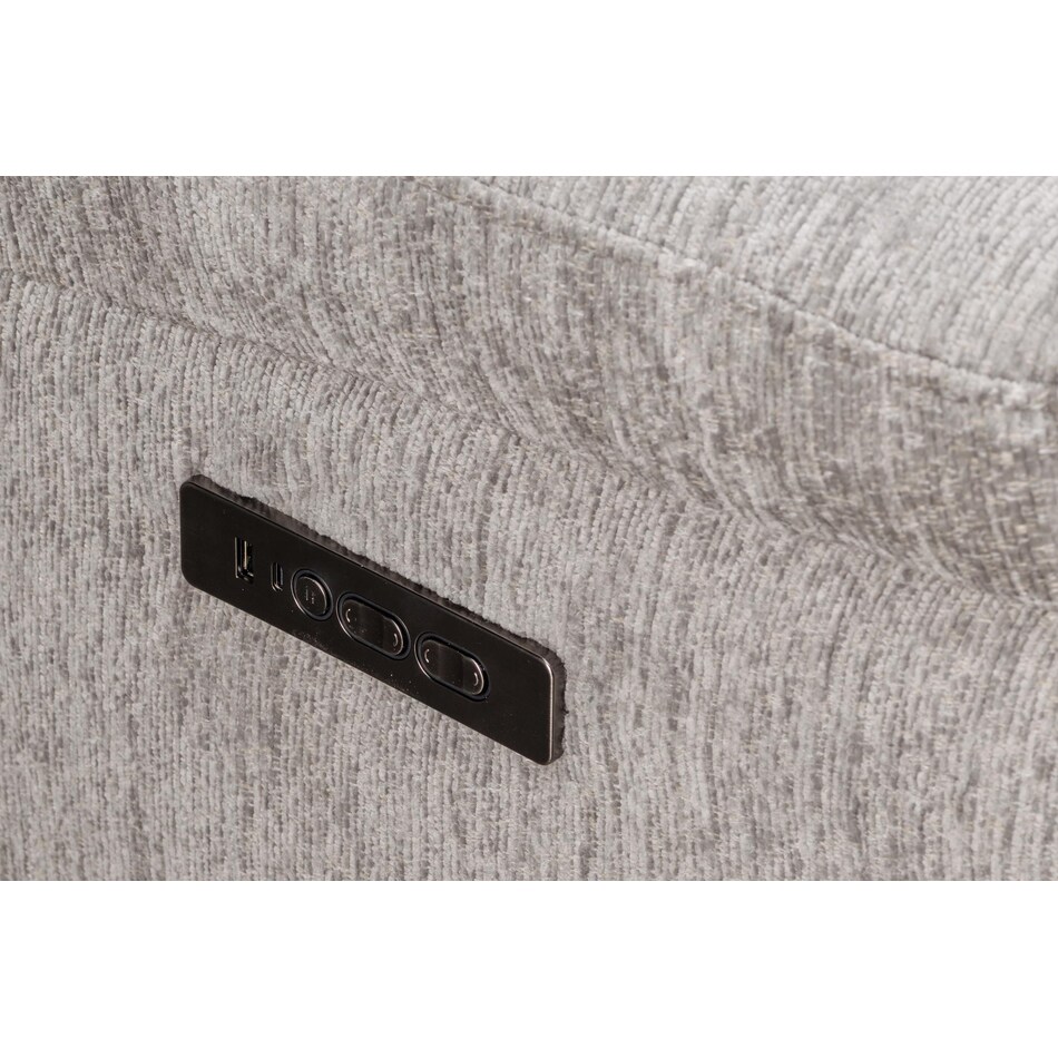 lucy grey power reclining sofa   