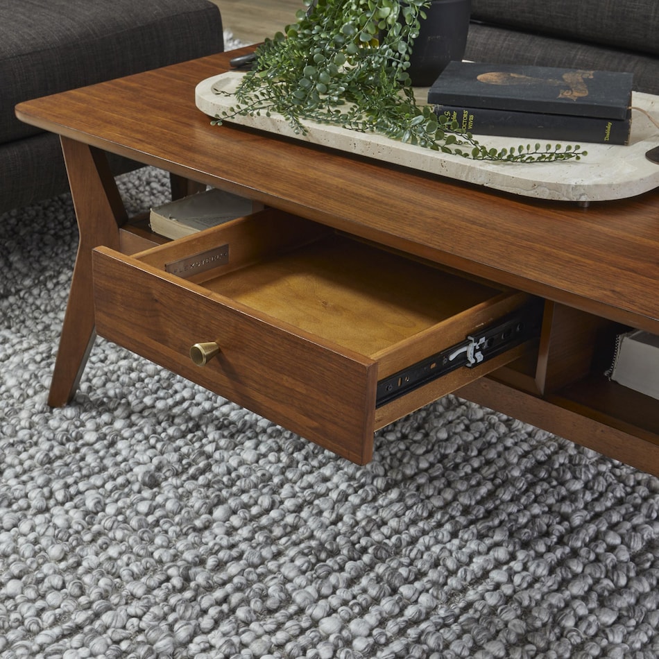 ludwig brown cocktail table   