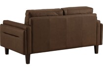 lusso brown leather loveseat   