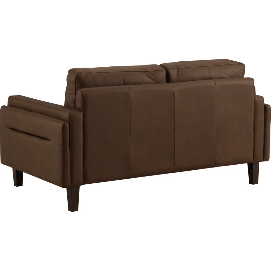 lusso brown leather loveseat   