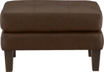 lusso brown leather ottoman   