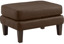 lusso brown leather ottoman   